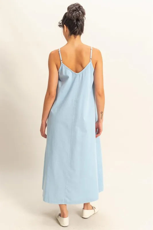 HYFVE Dyed V-Neck Loose Dress