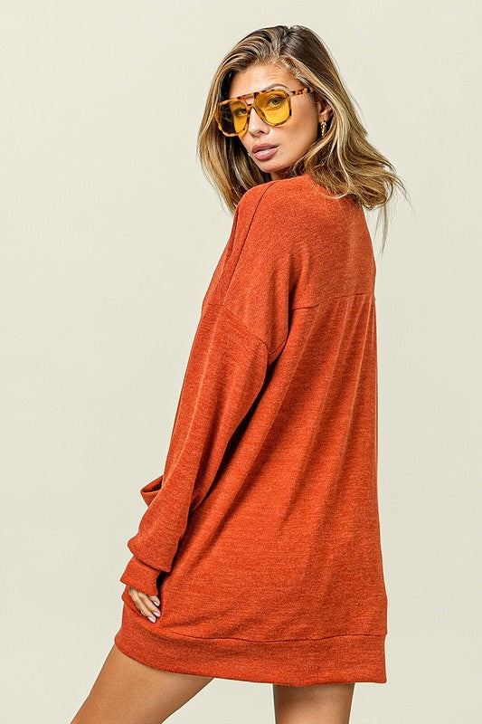 BiBi Open Front Drop Shoulder Cardigan with Pockets Cardigans