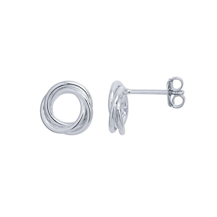 Sterling Silver Open Circle Twist Post Earrings Earrings