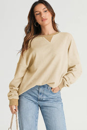 Waffle-Knit Long Sleeve Sweatshirt | Sweatshirts Daverri Fashions