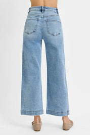 RISEN Full Size High Rise Crop Wide Leg Jeans Plus Size | Jeans Daverri Fashions