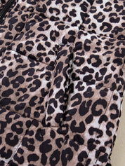 Leopard Quilted Full Zipper Casual Puff Vest | Vest Jackets Daverri Fashions
