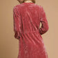 Umgee Velour Drawstring Mini Dress with Long Sleeves - DAVERRI FASHIONS