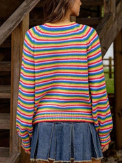 Rainbow Striped Pullover Sweater | Sweaters Daverri Fashions