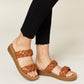Woven Dual Band Platform Sandals Whisky SLIDES