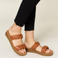 Woven Dual Band Platform Sandals SLIDES