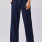 Navy blue wide-leg sweatpants with elastic waistband in Daverri set