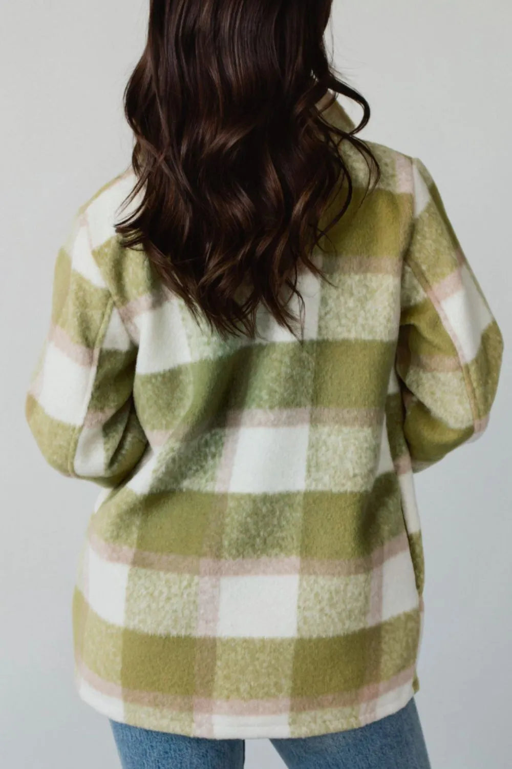 Pocketed Plaid Collared Neck Shacket | Shackets Daverri Fashions