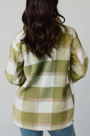 Pocketed Plaid Collared Neck Shacket | Shackets Daverri Fashions