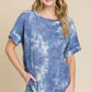 BOMBOM Tie-Dye Round Neck Short Sleeve T-Shirt