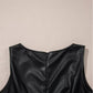 Vegan Leather Sleeveless Mini Dress - DAVERRI FASHIONS