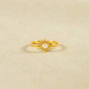 Sun Shape 18K Gold-Plated Ring | Rings Daverri Fashions