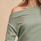 Aemi + Co One Shoulder Long Sleeve Knit Top - DAVERRI FASHIONS