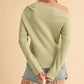 Aemi + Co One Shoulder Long Sleeve Knit Top - DAVERRI FASHIONS