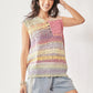 Pastel rainbow striped Davi & Dani crochet sleeveless vest top