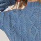 HYFVE Cable-Knit Mock Neck Dropped Shoulder Sweater Sweaters