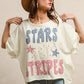 BiBi Mix And Match Stars And Stripes cream oversized short sleeve T-shirt