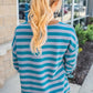 Striped Round Neck Casual Sweatshirt - DAVERRI FASHIONS