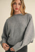 Mable Round Neck Dolman Sleeve Cropped Sweater - DAVERRI FASHIONS