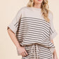 Lime 'N' Chili Striped Folded Half Sleeve Top and Shorts Set