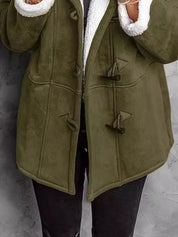 Full Size Cozy Sherpa Lined Toggle Coat with Hood Plus Size | Coats Daverri Fashions