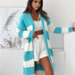 Color Block Open Front Cardigan - DAVERRI FASHIONS
