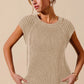 SO ME beige ribbed knit raglan sleeveless sweater top