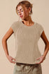 SO ME beige ribbed knit raglan sleeveless sweater top