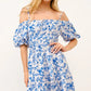 And The Why Off Shoulder Bubble Sleeve Dress Mini Dresses