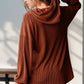 Double Take Full Size Half Button Long Sleeve Hoodie - DAVERRI FASHIONS
