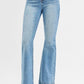 RISEN Full Size Tummy Control Elastic Band High Rise Flare Jeans Plus Size Jeans