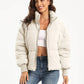 Zip Up Turtleneck Long Sleeve Puffer Jacket - DAVERRI FASHIONS