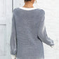 Angel Wings Striped Round Neck Long Sleeve Knit Top - DAVERRI FASHIONS