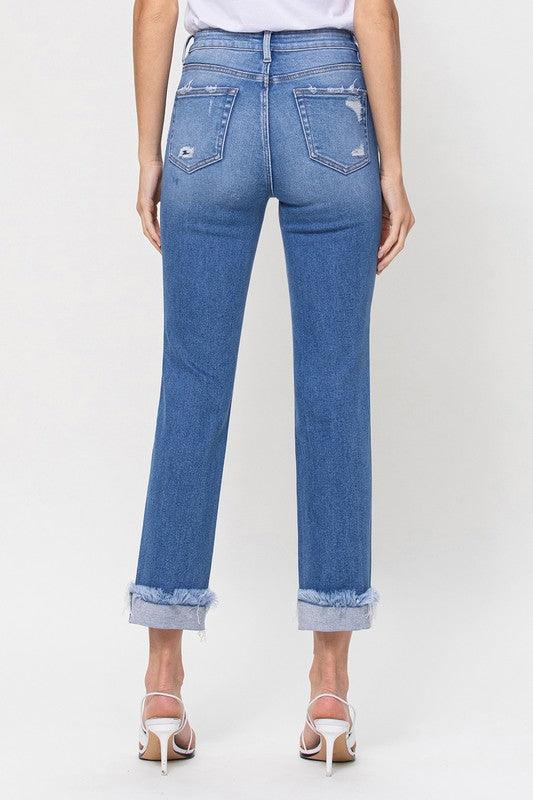 High Rise Ankle Straight Plus Jeans