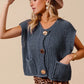 SO ME Big Metal Button Front Sweater Vest Sweater Vests