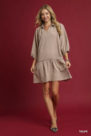 Umgee V-Neck Tiered Mini Dress | Daverri Fashions