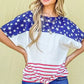 And The Why American Flag Print Tie Knot Front Casual Top - DAVERRI FASHIONS