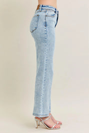 Judy Blue Full Size High Waist Stone Wash Straight Jeans Plus Size | Jeans Daverri Fashions