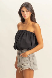 HYFVE Trendy Strapless Bubble Top | Tops Daverri Fashions