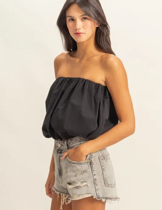 HYFVE Trendy Strapless Bubble Top | Tops Daverri Fashions