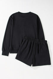 GAME DAY Football Round Neck Long Sleeve Top and Shorts Set | Loungewear Sets Daverri Fashions