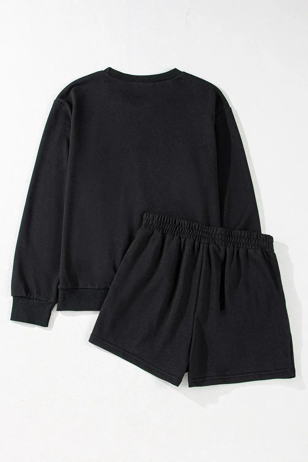 GAME DAY Football Round Neck Long Sleeve Top and Shorts Set - DAVERRI FASHIONS