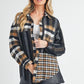 Aem+Co Curved Hem Plaid Button Up Shirt Black Shirts