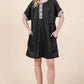 Casual Contrast Trim Henley Dress