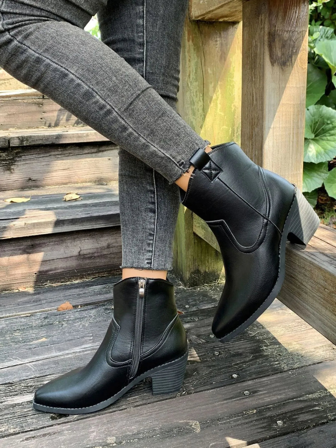 Point Toe Block Heels Boots | Boots Daverri Fashions