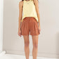 High Waist Pleated Linen Shorts Bottoms