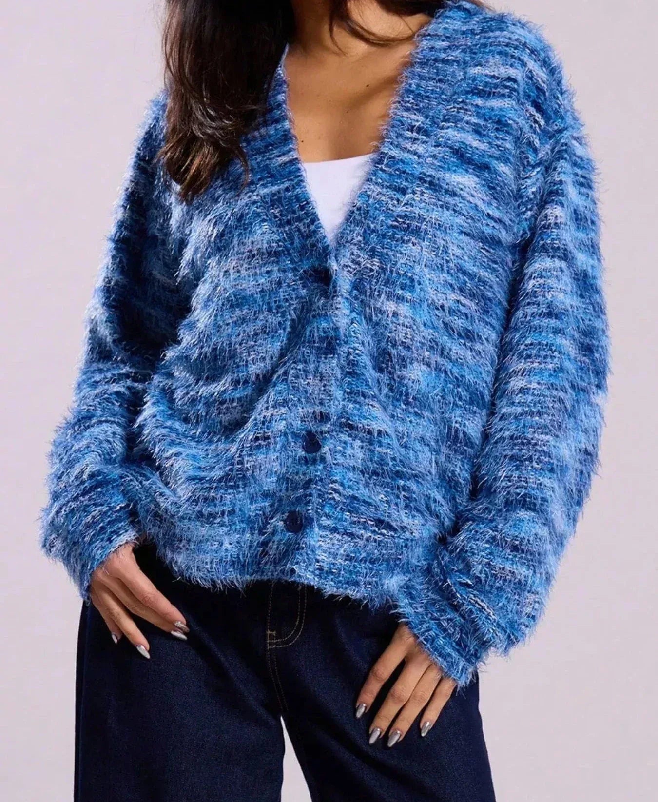 Daverri Fashions Textured Knit Button-Down Cardigan - DAVERRI FASHIONS