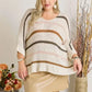 ADORA Multi Color Strip Sweater Plus Size - DAVERRI FASHIONS