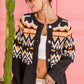 BiBi Ethnic Pattern Button Up Knit Cardigan - DAVERRI FASHIONS