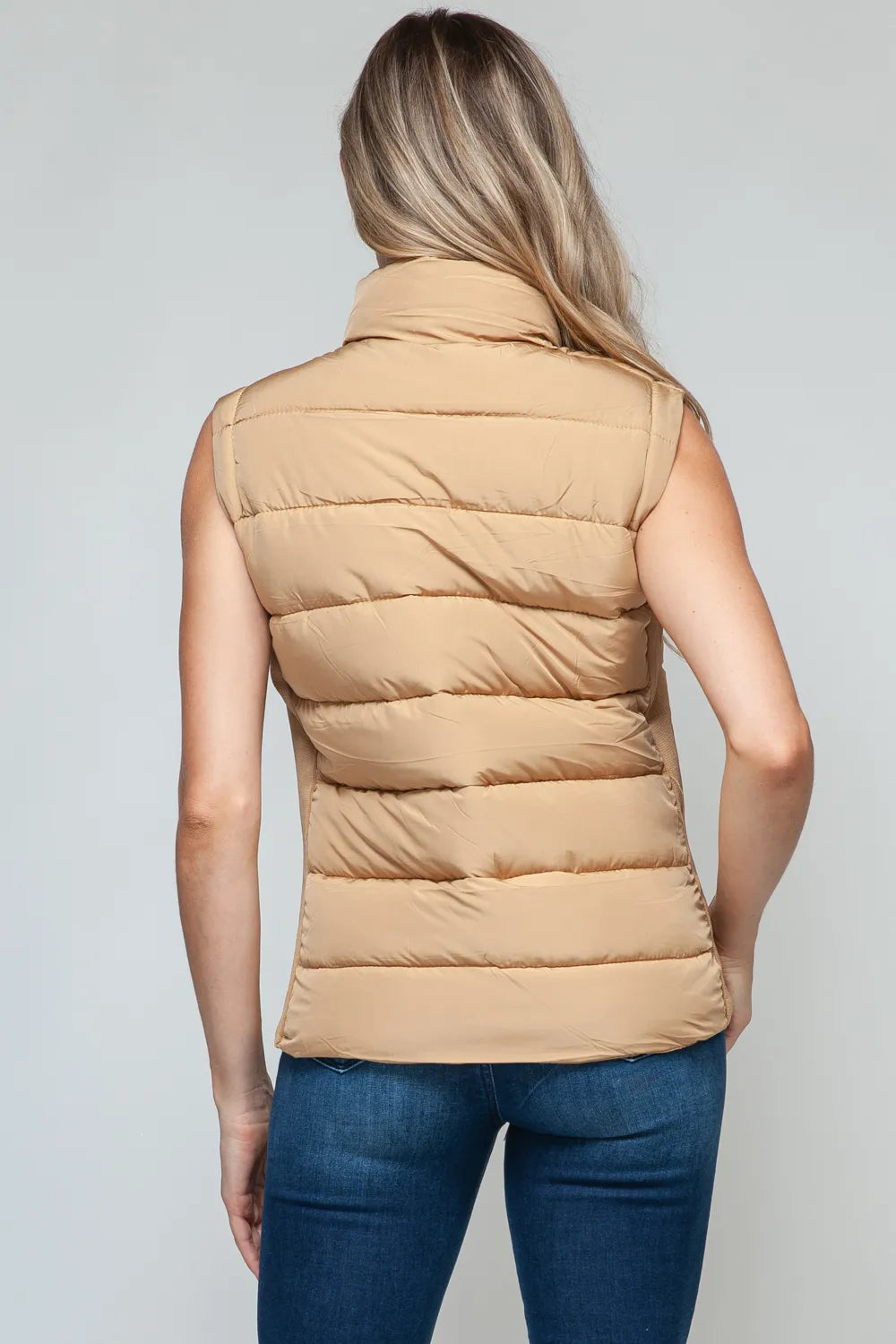 Snobbish Zip Up Turtleneck Vest with Pockets Vest Jackets